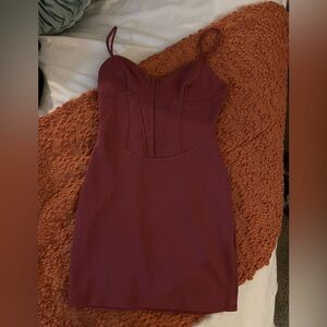 pink corset style mini dress